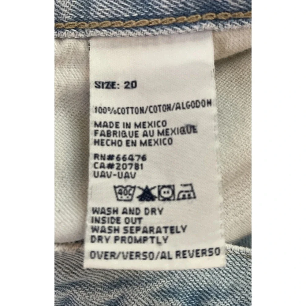 Tommy Hilfiger Jeans Women's Blue Denim Shorts Size 20 Light Wash Cut Off‎